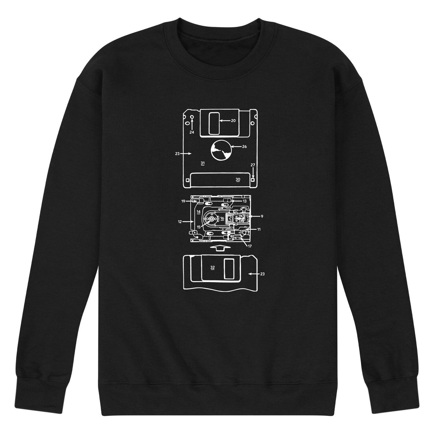 

Мужская толстовка с рендерингом дискет Licensed Character