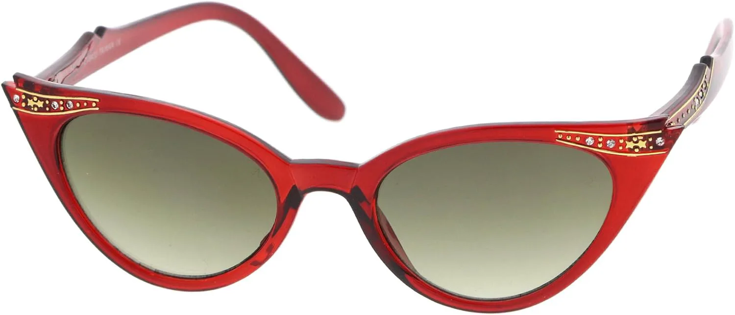 

Женские ретро-солнцезащитные очки zeroUV с овальными линзами и стразами, модель «кошачий глаз», диаметр линз 51 мм, Z01| 2-pack | Red / Lavender & Black / Lavender