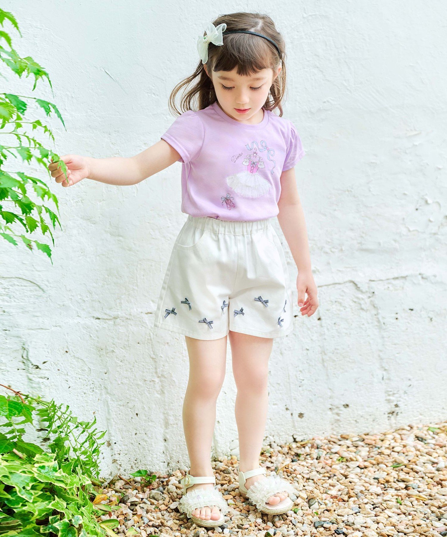 Прохладная и освежающая футболка с аппликацией ANY KIDS, Lavender (Dress) [082] — фото 3