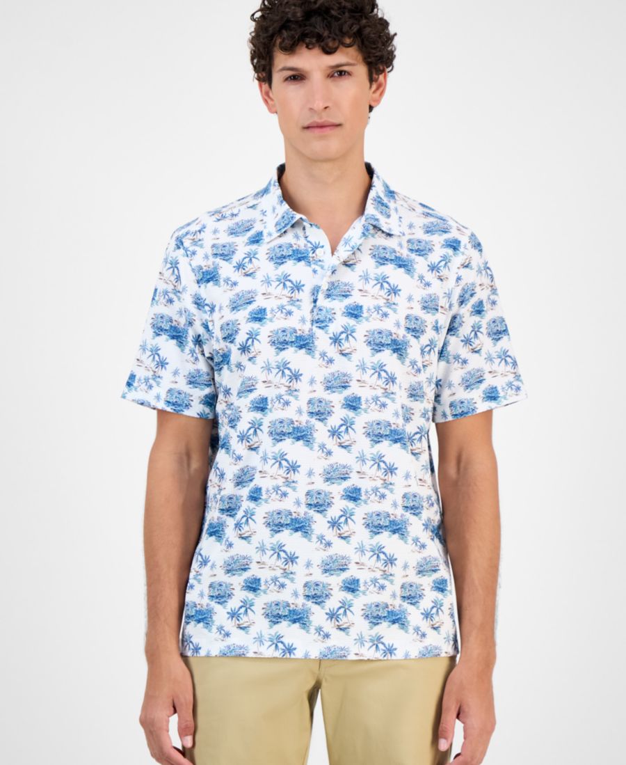 

Мужская поло-рубашка Bahama Coast Palm Scape Quick Dry Performance Tommy Bahama, Azul Mar