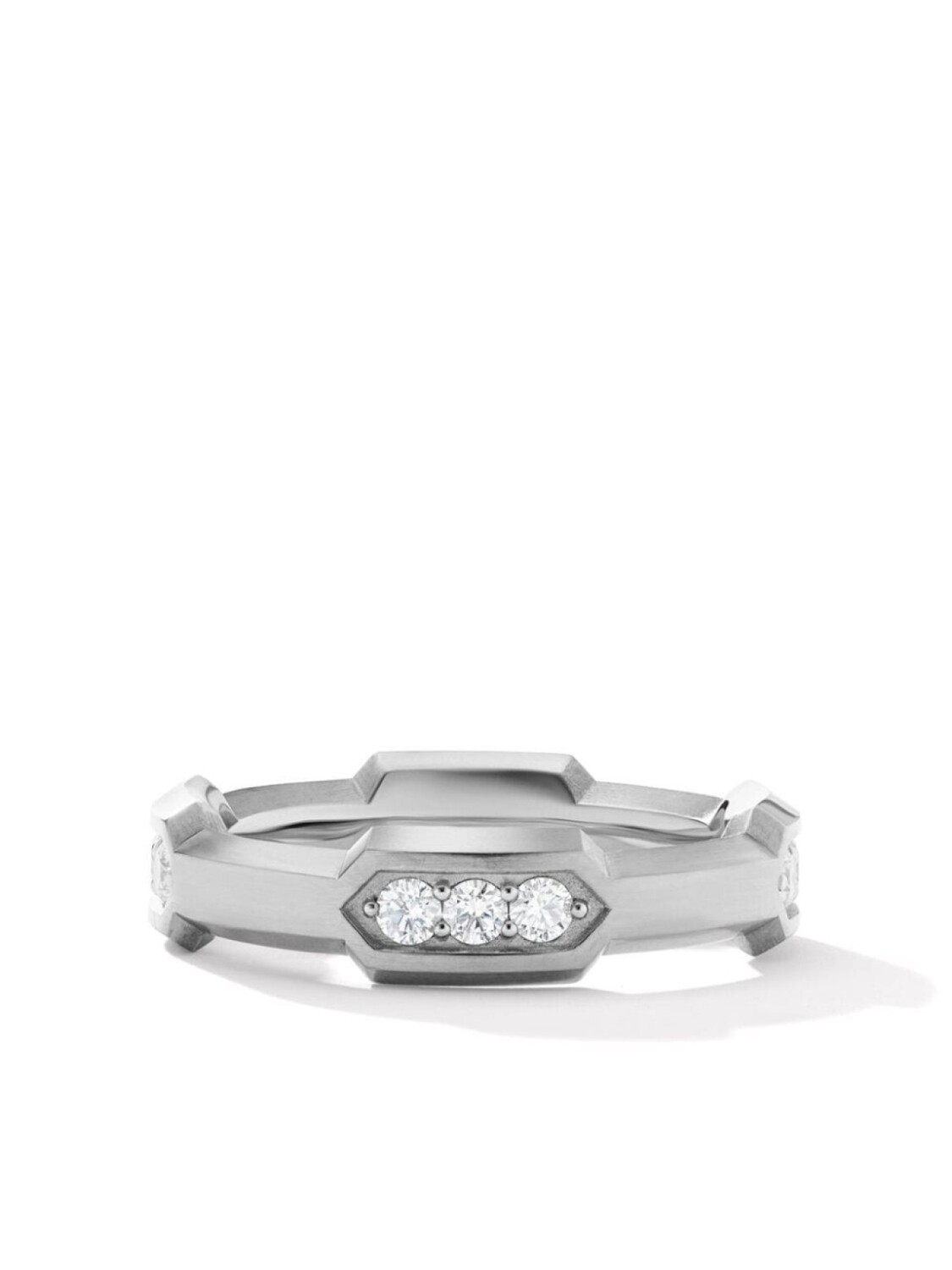 

Серебряное кольцо Hex Pavé Station с бриллиантами David Yurman, серебряный