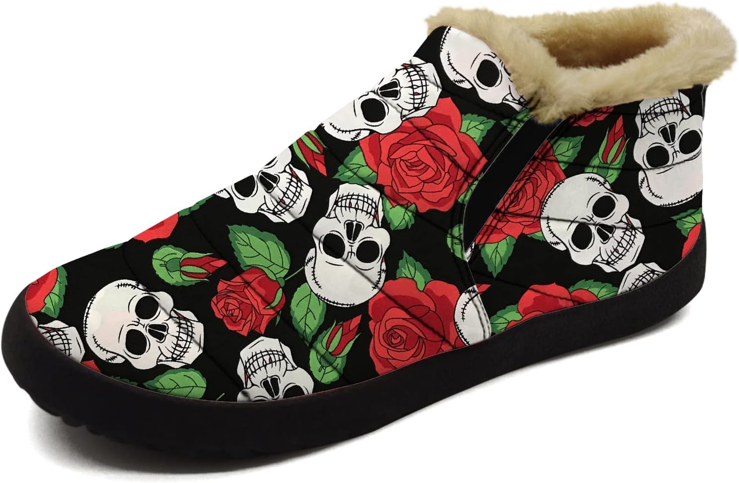 

Обувь с черепами для женщин и мужчин, зимние сапоги, низкие модные кроссовки, ботильоны без шнурков, подарки на День святого Валентина Ximem, красный