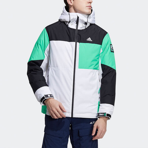 Пуховик adidas Snw Down Jkt Contrasting Colors Sports Down Jacket White, белый — фото 2