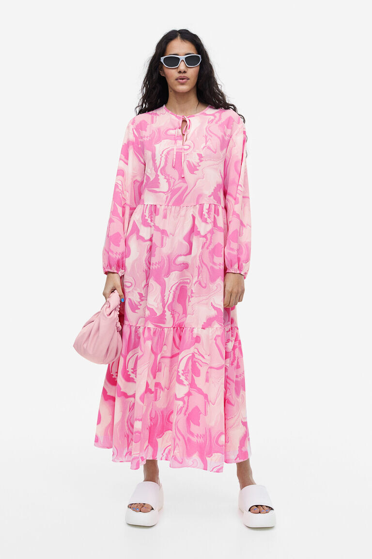 

Многоярусное платье H&M, розовый
