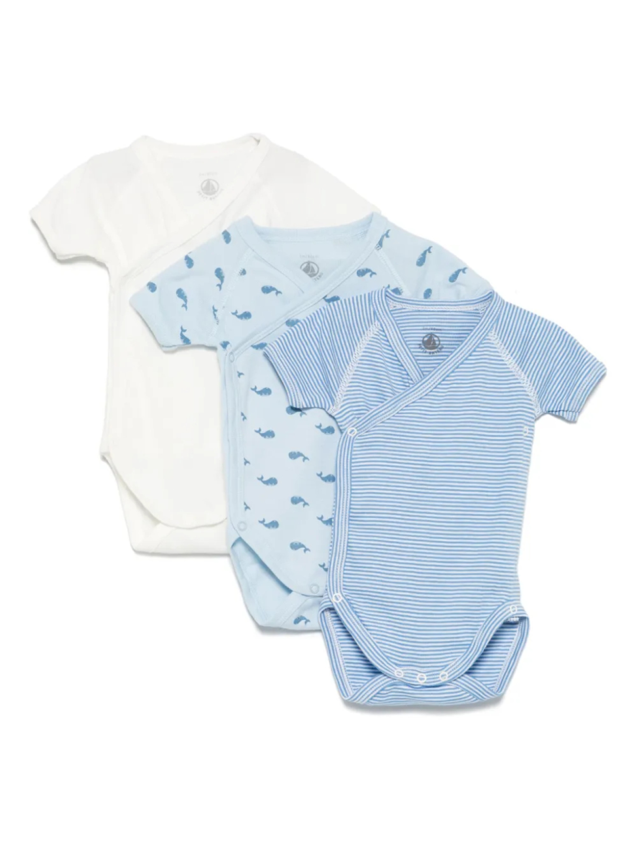 

Хлопковые боди (упаковка из трех штук) Petit Bateau, синий
