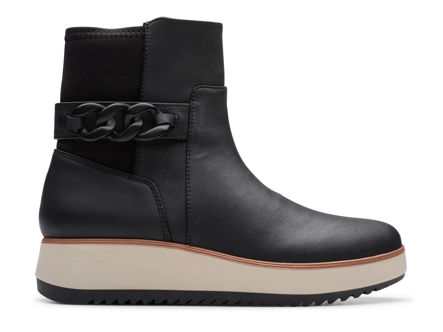 Ботильоны Clarks Zylah Rose на танкетке, черная кожа — фото 3