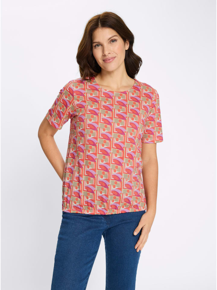 

Рубашка с короткими рукавами с кунжутно-коралловым принтом Sieh an!