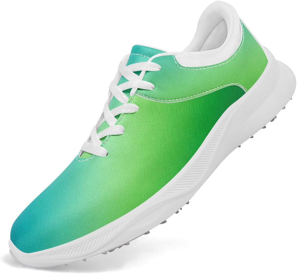 

Градиентные гольф-кроссовки без шипов для мужчин и женщин, водонепроницаемые, дышащие, для ходьбы и спорта, для гольф-курса и повседневной носки Awsole, белый/синий/зеленый