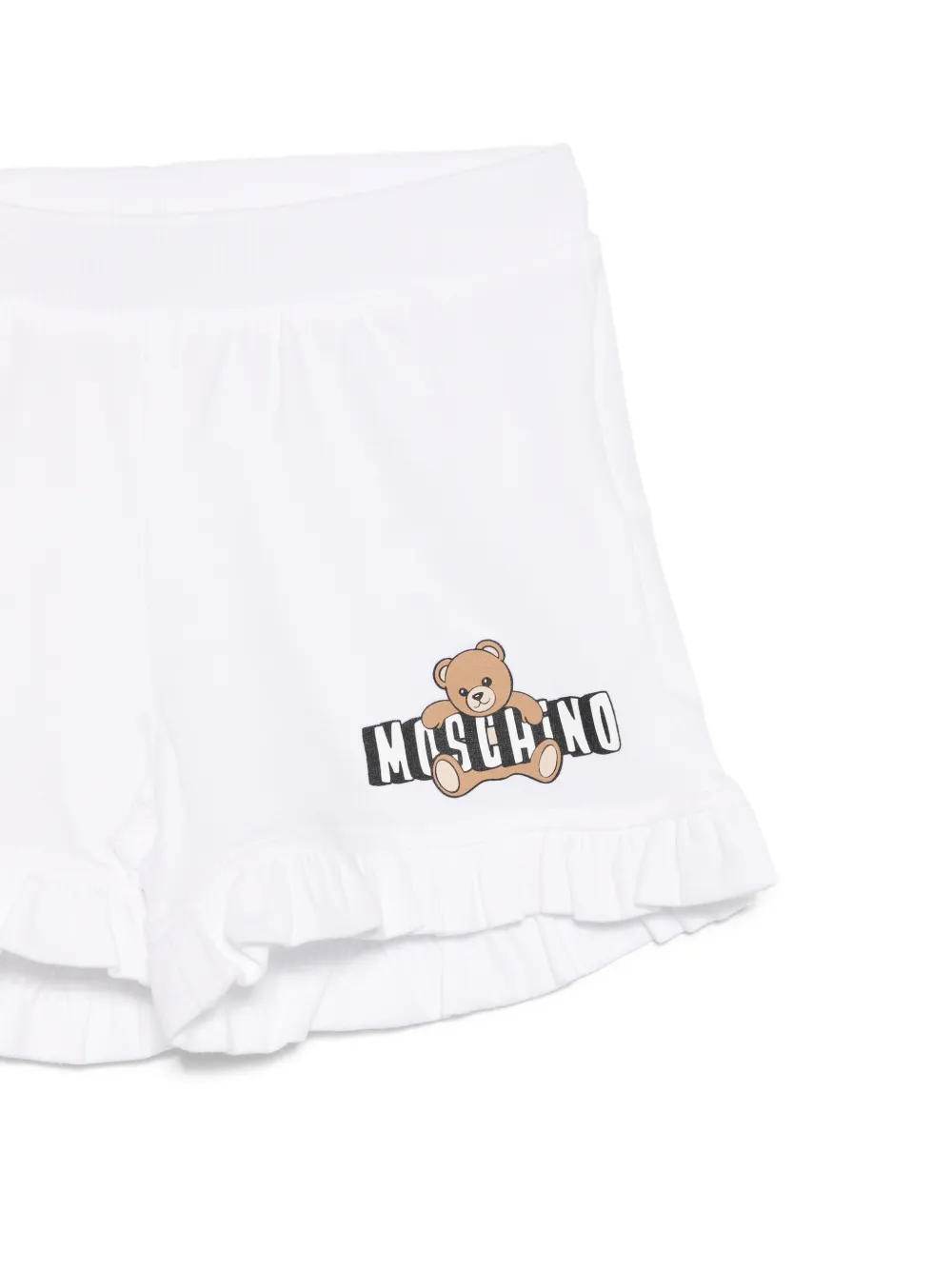 Спортивный костюм с принтом мишки и оборчатым подолом Moschino Kids, белый — фото 3