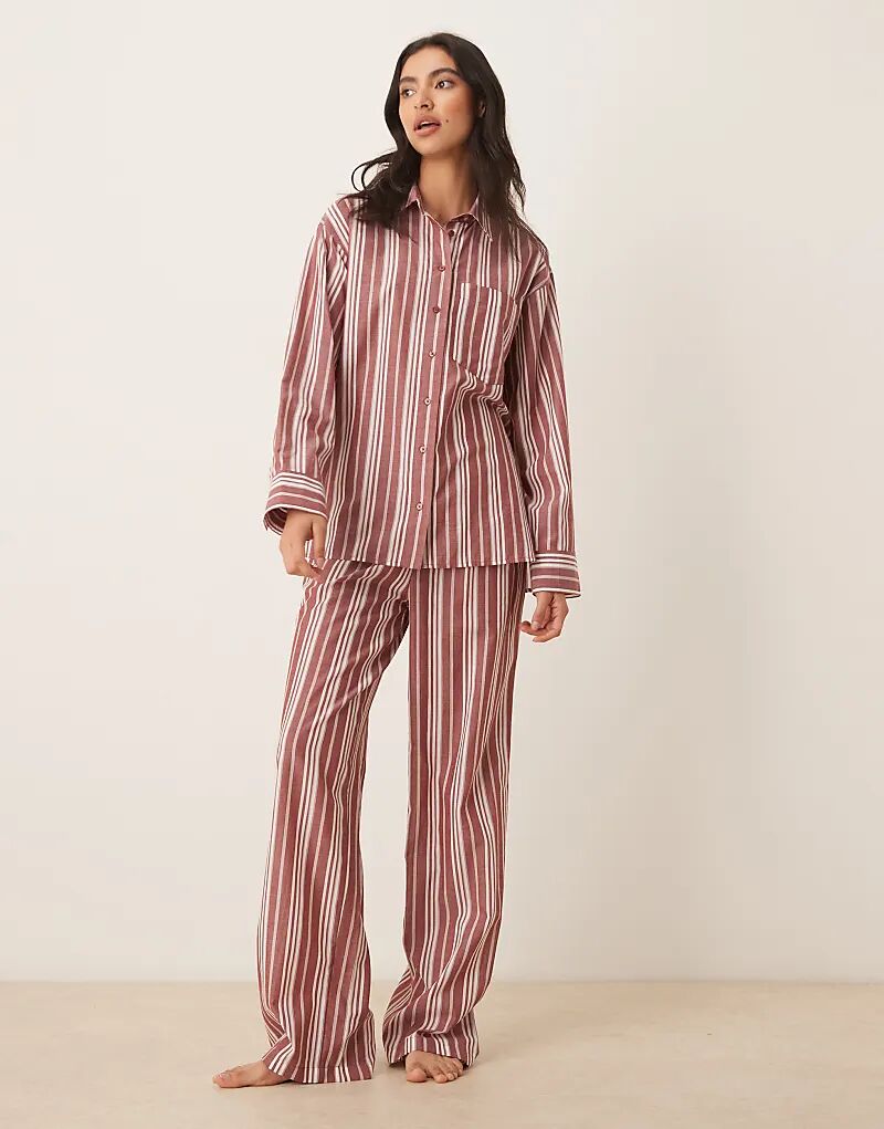 

Легкие пижамные брюки ASOS DESIGN в красно-белую полоску