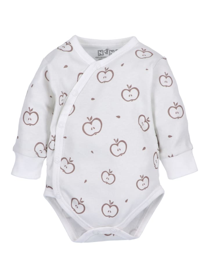 

Nini Боди с длинными рукавами, цвет «Сладости и яблоки», белый