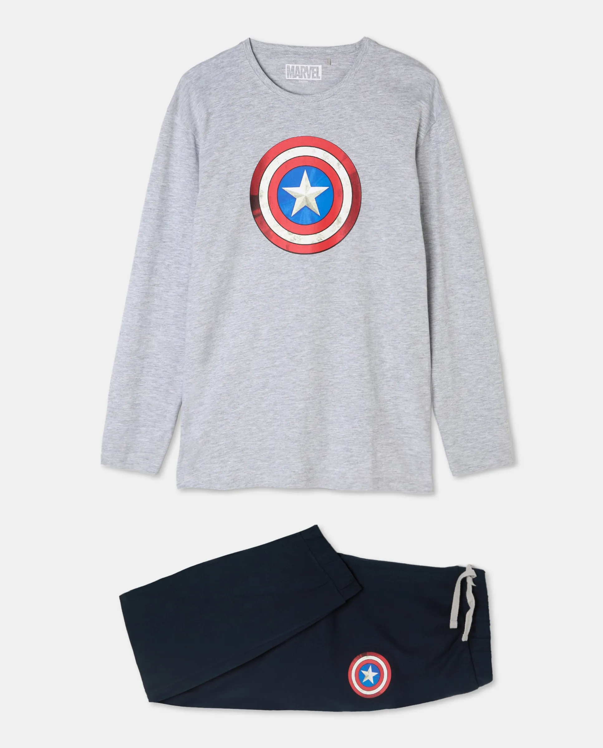 

Мужская пижама из джерси с длинным рукавом, лицензия Marvel Easy Wear, светло-серый