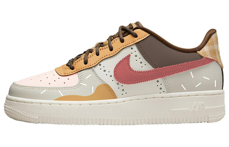 

Кроссовки Nike Air Force 1 Skateboarding Shoes Women's Low-top Brown/White, коричневый