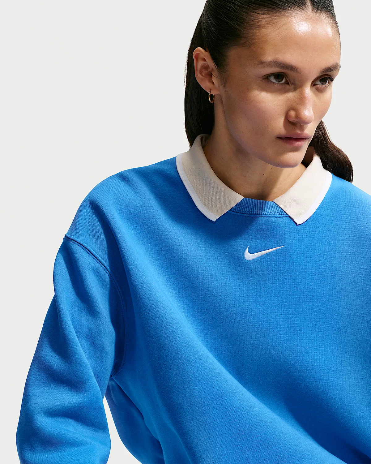 Женский оверсайз свитшот с круглым вырезом Nike Sportswear Phoenix Fleece, Light Photo Blue/Sail — фото 3