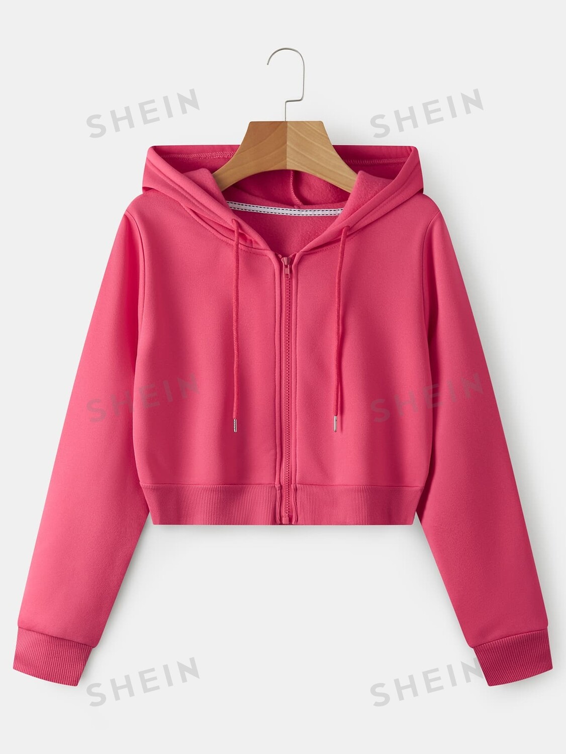 

EZwear Толстовка с капюшоном Сохраняет тепло, молния, лямки Shein, фуксия