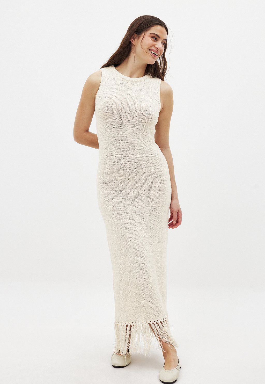 

Платье-джемпер FRINGE - Maxi dress NA-KD, белый