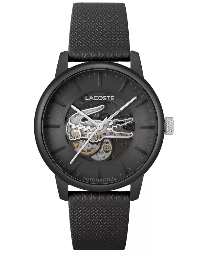 

Мужские часы L.12.12 Automatique с черным кожаным ремешком, 44 мм Lacoste