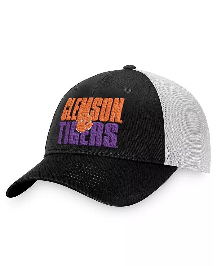 

Мужская черно-белая кепка Clemson Tigers Stockpile Trucker Snapback Top Of The World