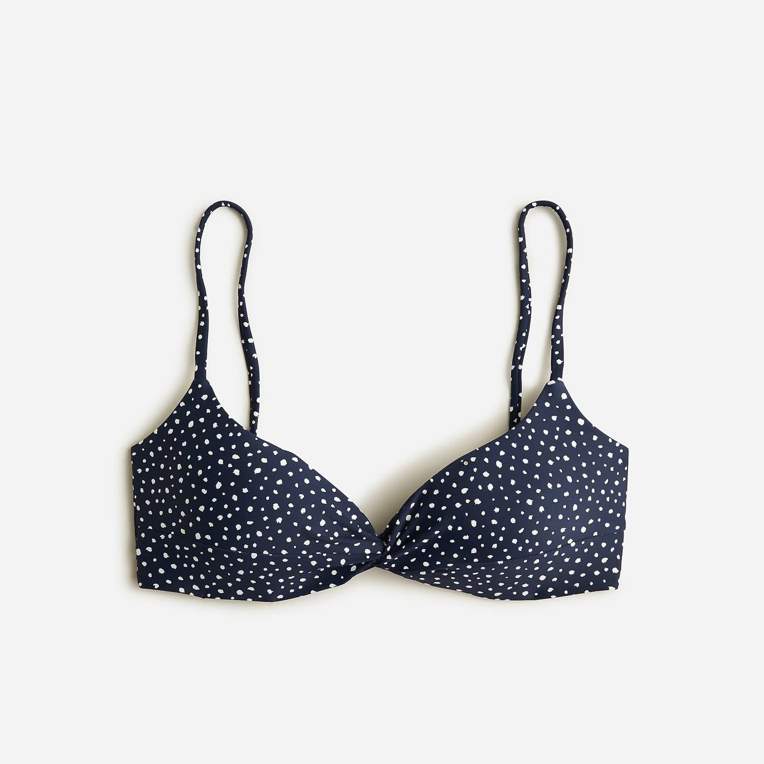 

Топ бикини Strappy Twist в темно-синий горошек J.Crew