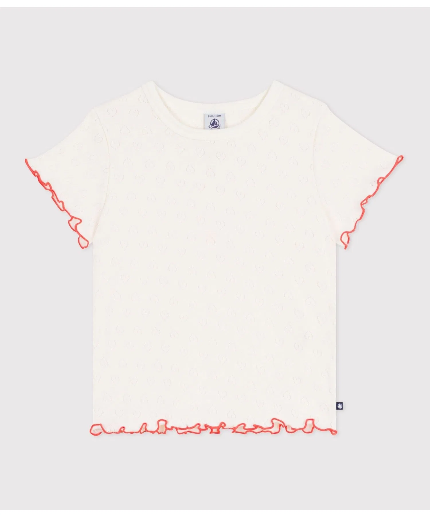 Детская футболка PETIT BATEAU с коротким рукавом и принтом "сердце"