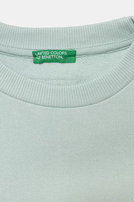 Худи свободный крой United Colors of Benetton, бирюзовый — фото 3