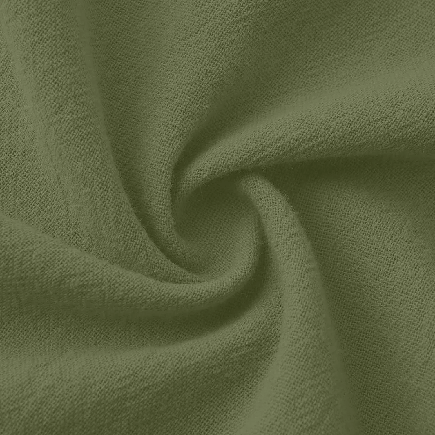 Брюки мужские из льна с эластичным поясом, Army Green — фото 3