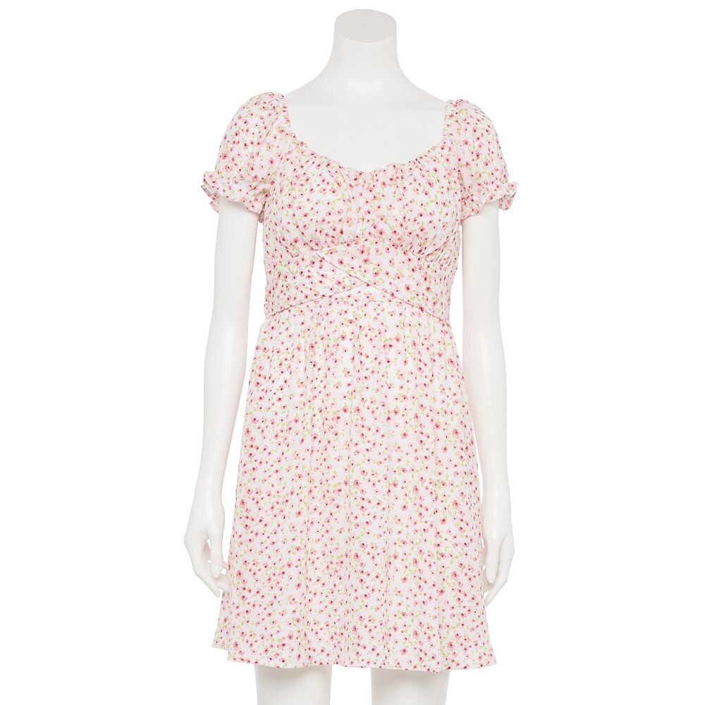 

Самое знаменитое юниорское платье Emma с завязками на талии Almost Famous, цвет Ivory Pink Floral