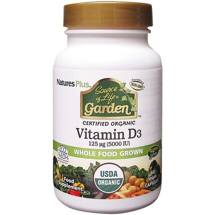 

NaturesPlus Source of Life Garden Сертифицированный органический витамин D3 холекальциферол 5000 МЕ, 60 веганских капсул – 30 порций Nature's Plus, Серый, NaturesPlus Source of Life Garden Сертифицированный органический витамин D3 холекальциферол 5000 МЕ,