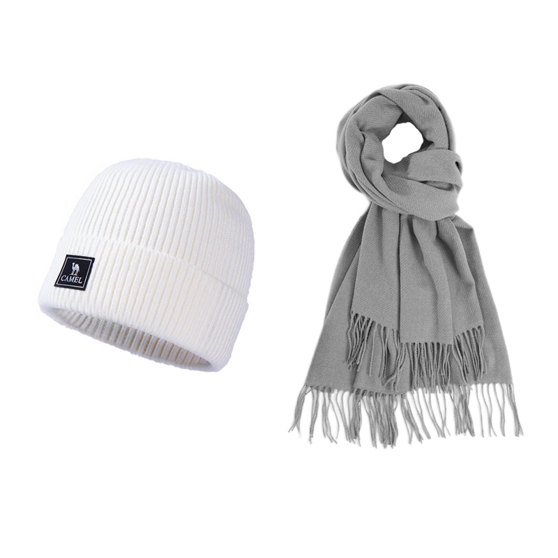 

Шапка Unisex CAMEL, белый+серый