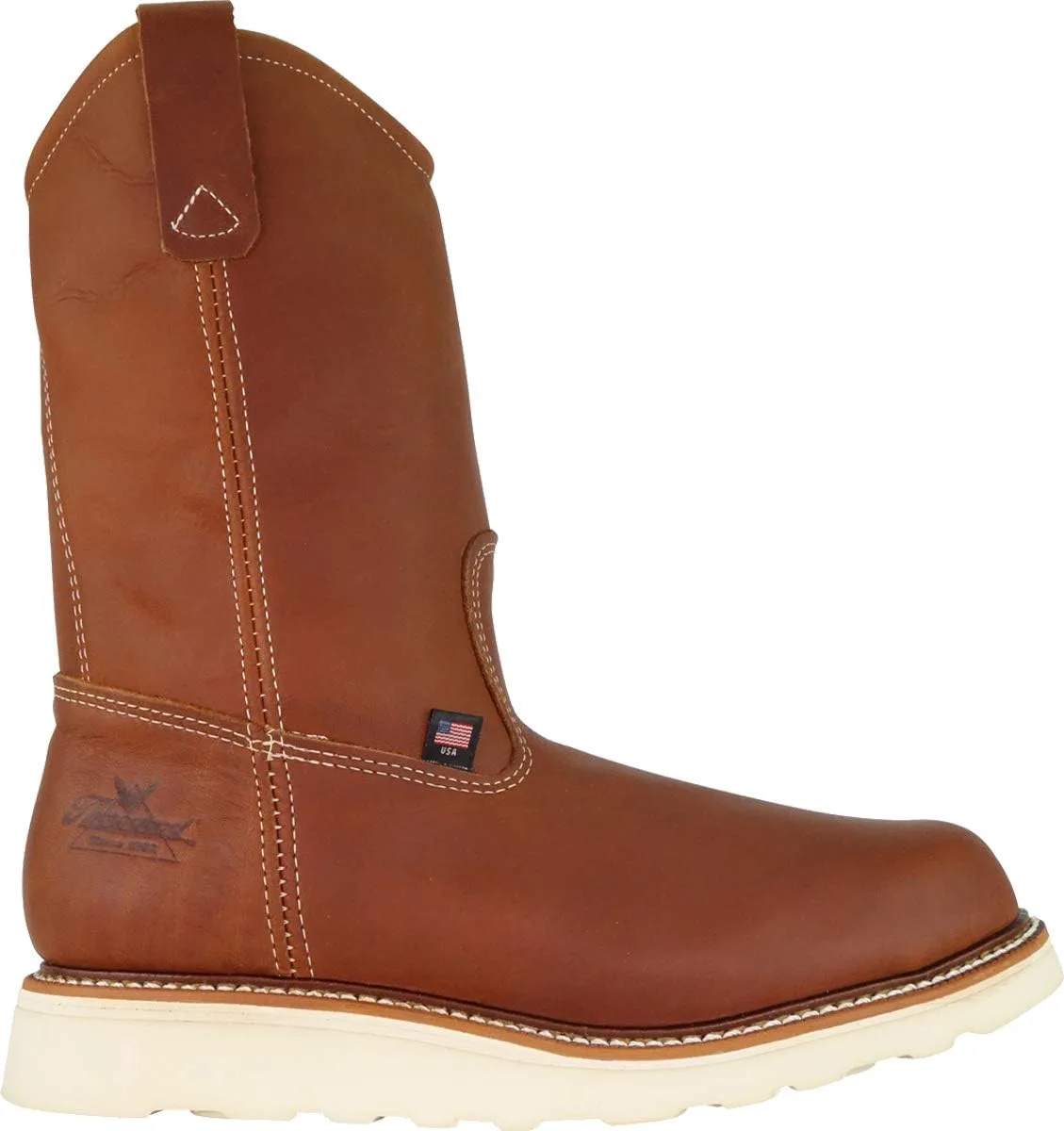 Мужские ботинки Thorogood American Heritage Wellington с 11-дюймовым стальным носком - премиальная кожа полного зерна, противоскользящая подошва клин и комфортная стелька; категория EH — фото 3