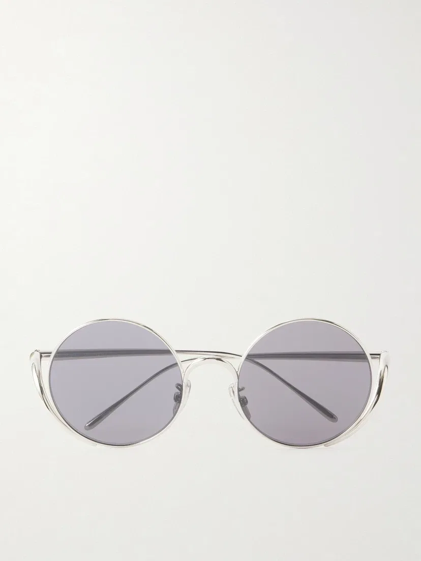 Круглые солнцезащитные очки серебристого цвета LOEWE EYEWEAR, серебряный