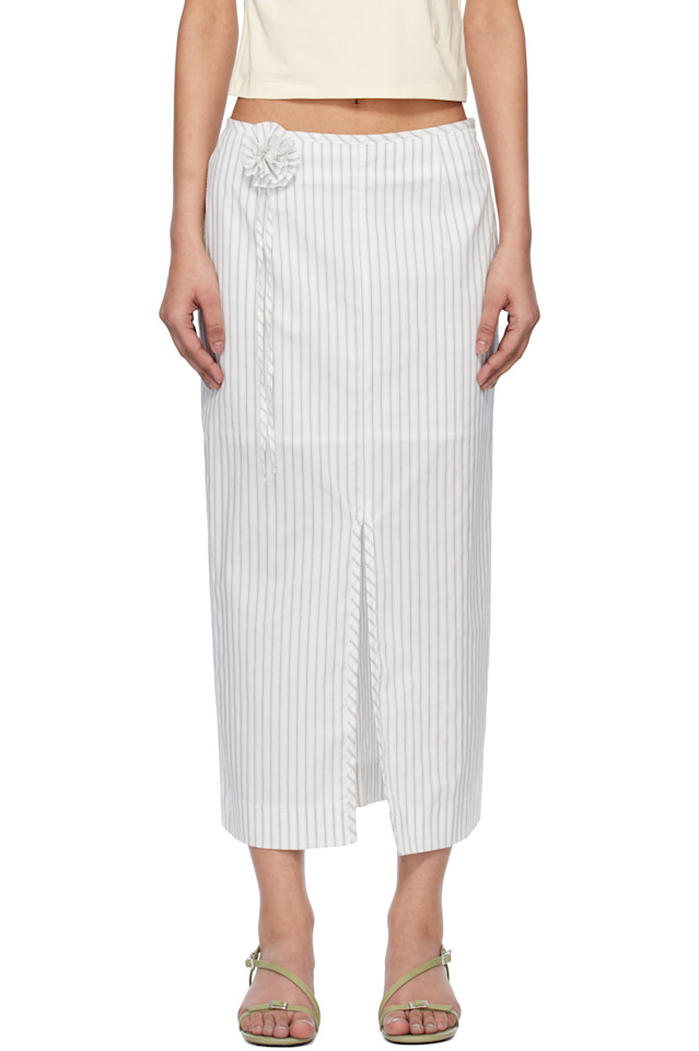 

Полосатая корсажная макси-юбка Kijun, цвет off-white stripe