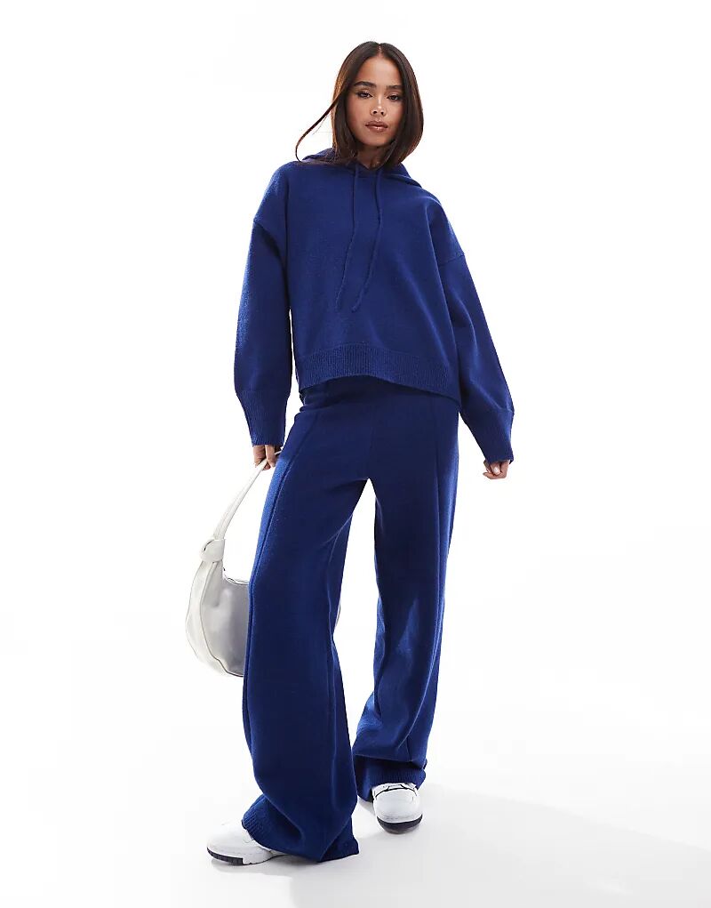 

Трикотажные брюки ASOS DESIGN в темно-синем цвете