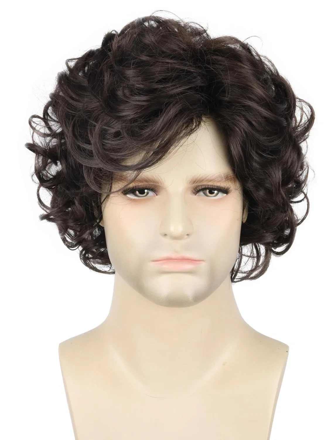 Короткий кудрявый мужской парик Topcosplay Topcosplay, Dark Brown-4A