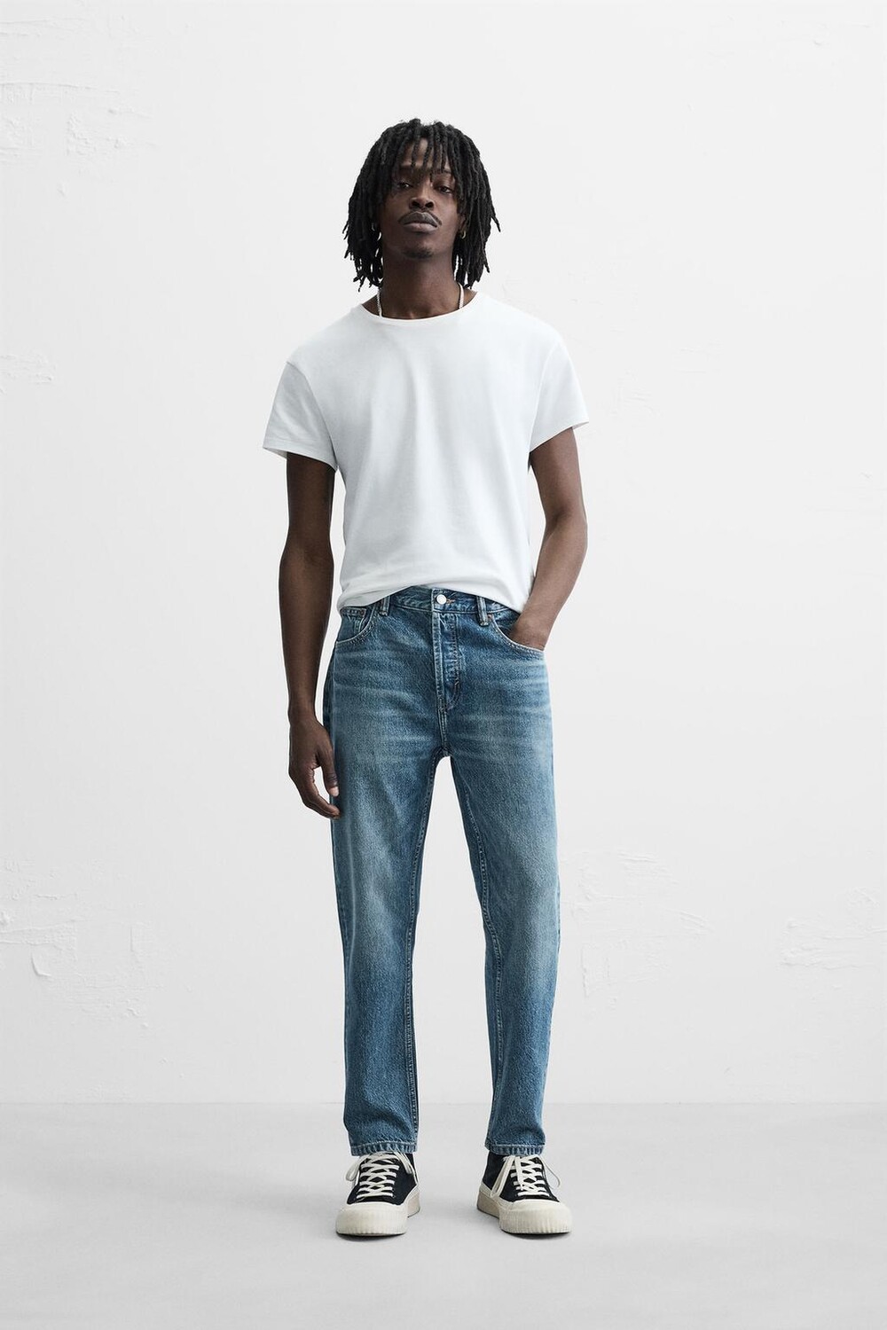 

Узкие укороченные джинсы ZARA, синий