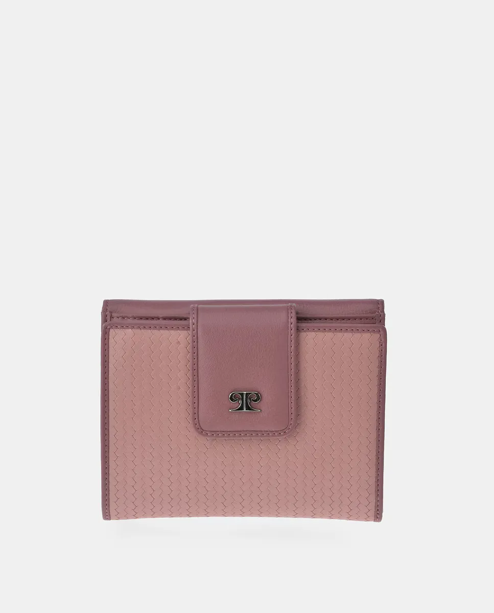 

Женский кошелек Pierre Cardin из кожи с тиснением в елочку, розовый