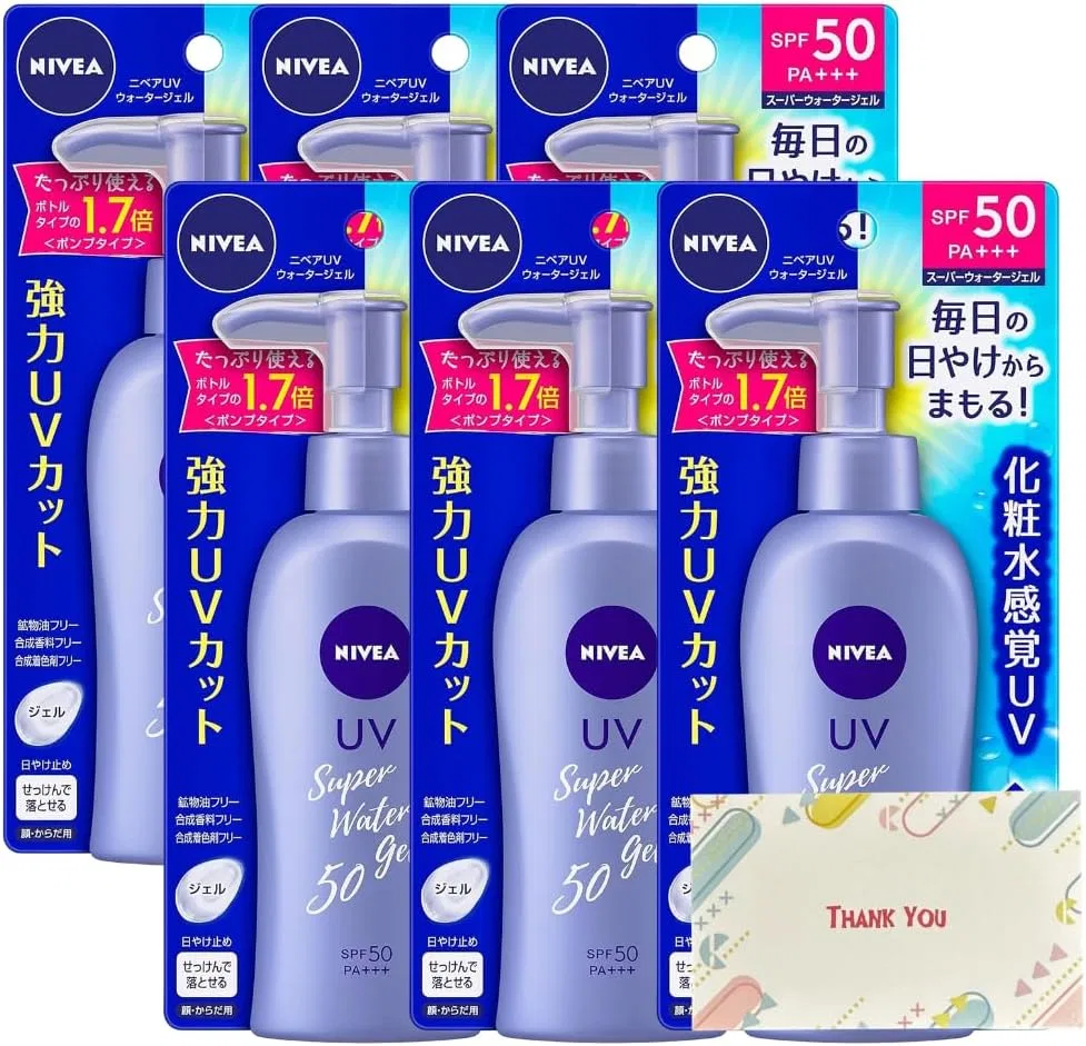 Солнцезащитный гель SPF50/PA+++ NIVEA Sun Protective Water Gel, 140 г, набор 6 шт Kunutonn