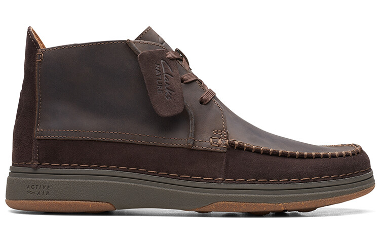 Мужские повседневные мужские среднего размера темно-коричневые Clarks — фото 2