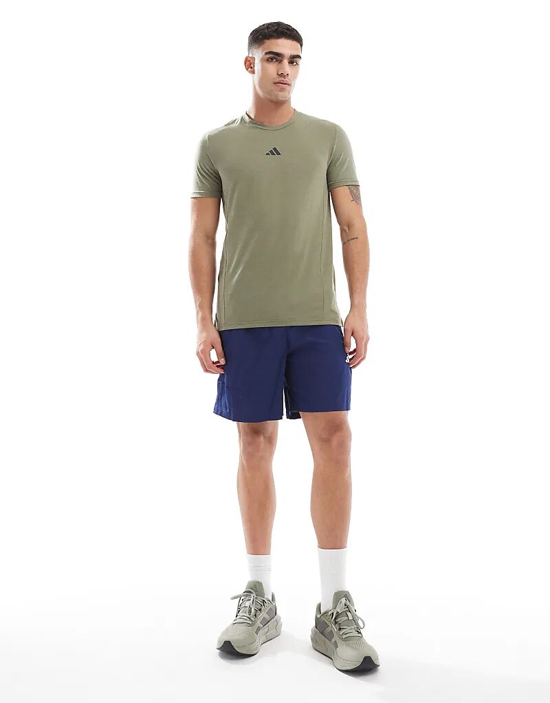 Футболка adidas Training D4T оливково-коричневого цвета Adidas Performance — фото 4