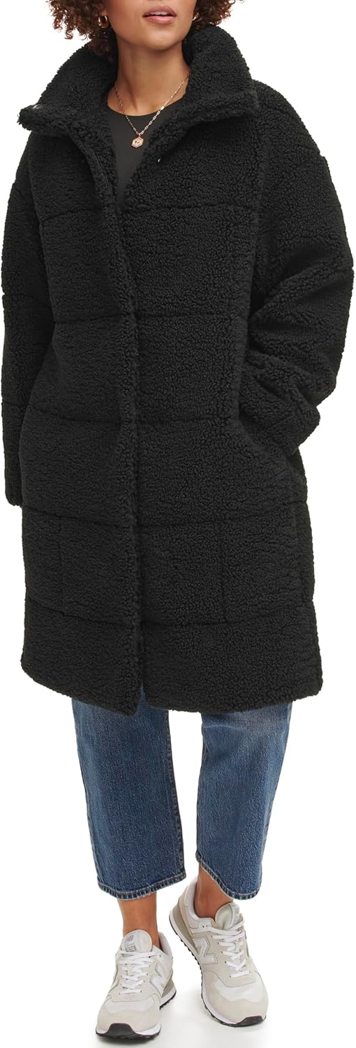 

Levi's Женское длинное стеганое пальто в стиле пэчворк, Black