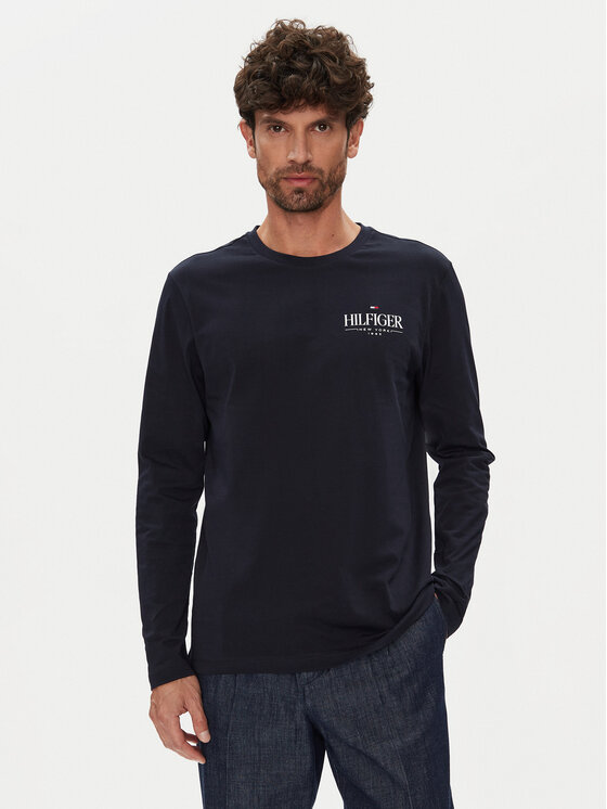 

Лонгслив regular fit Stack MW0MW41293 Tommy Hilfiger, синий