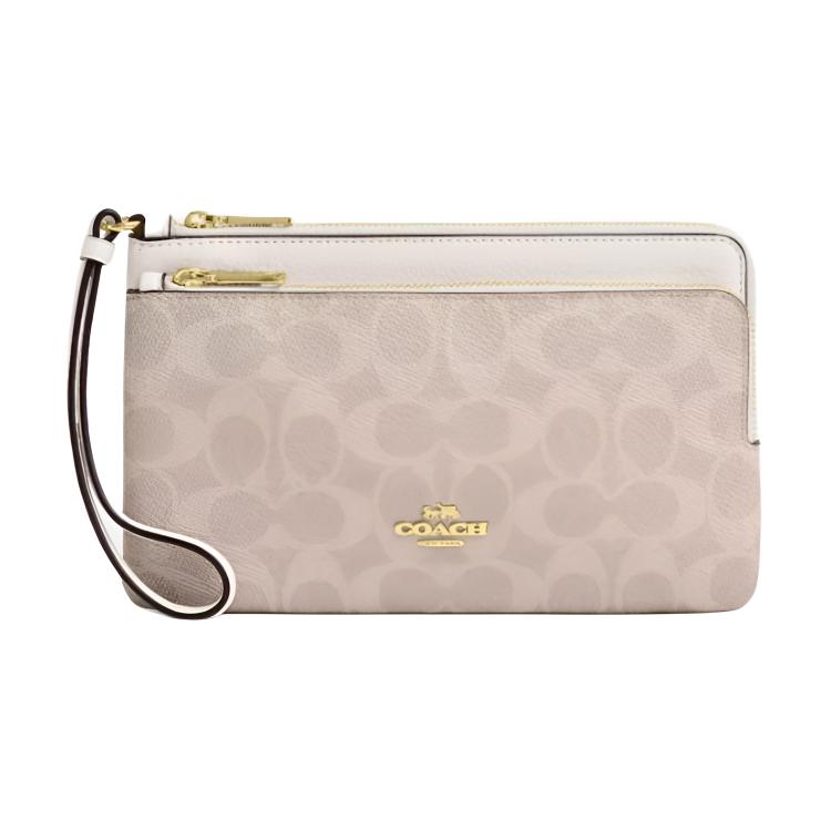 

COACH Подписная кожаная сумка через плечо малая женская розово-белая, Pink & White