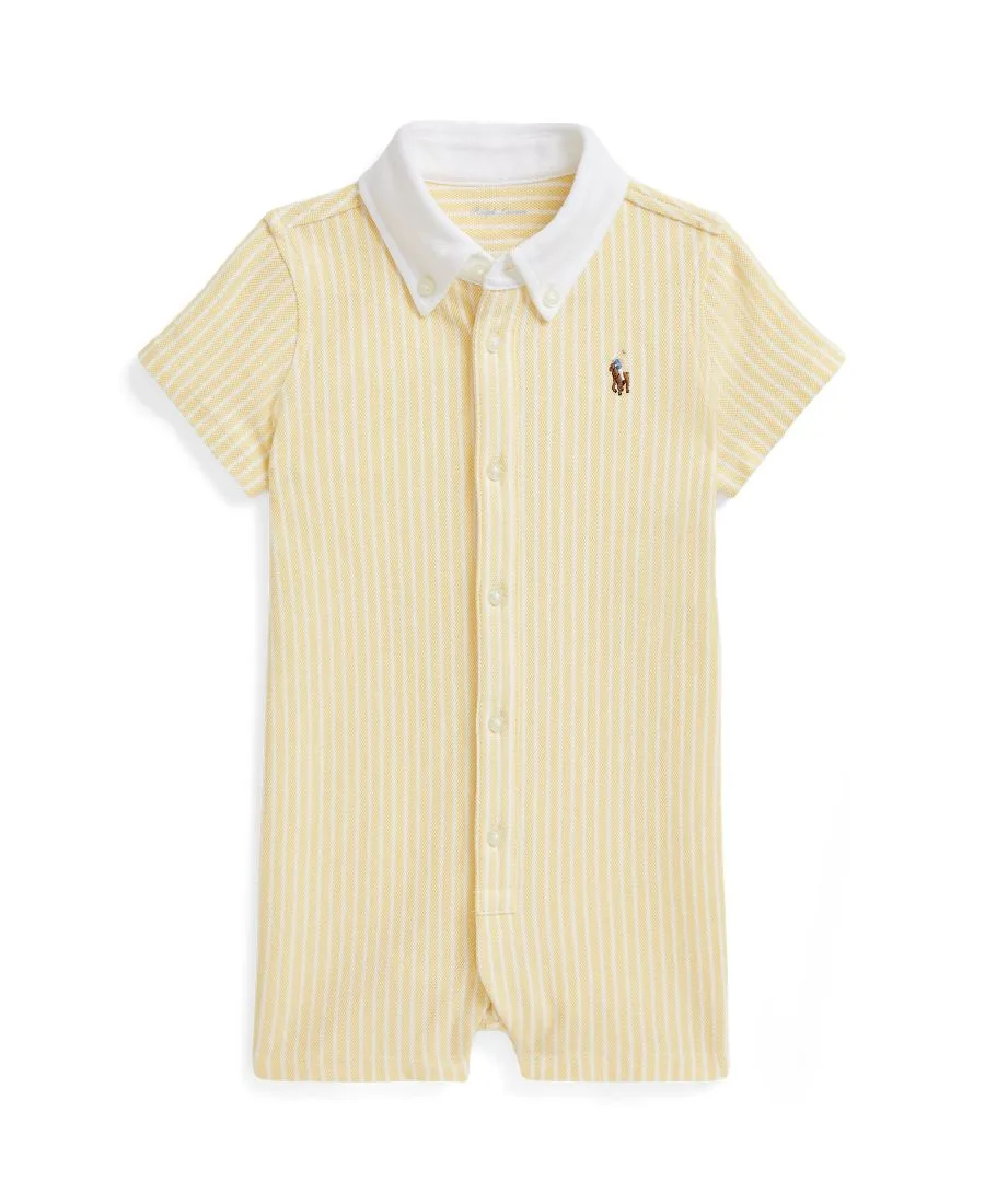 Детский полосатый оксфордский комбинезон для мальчиков Polo Ralph Lauren, wicket желтый мультиколор