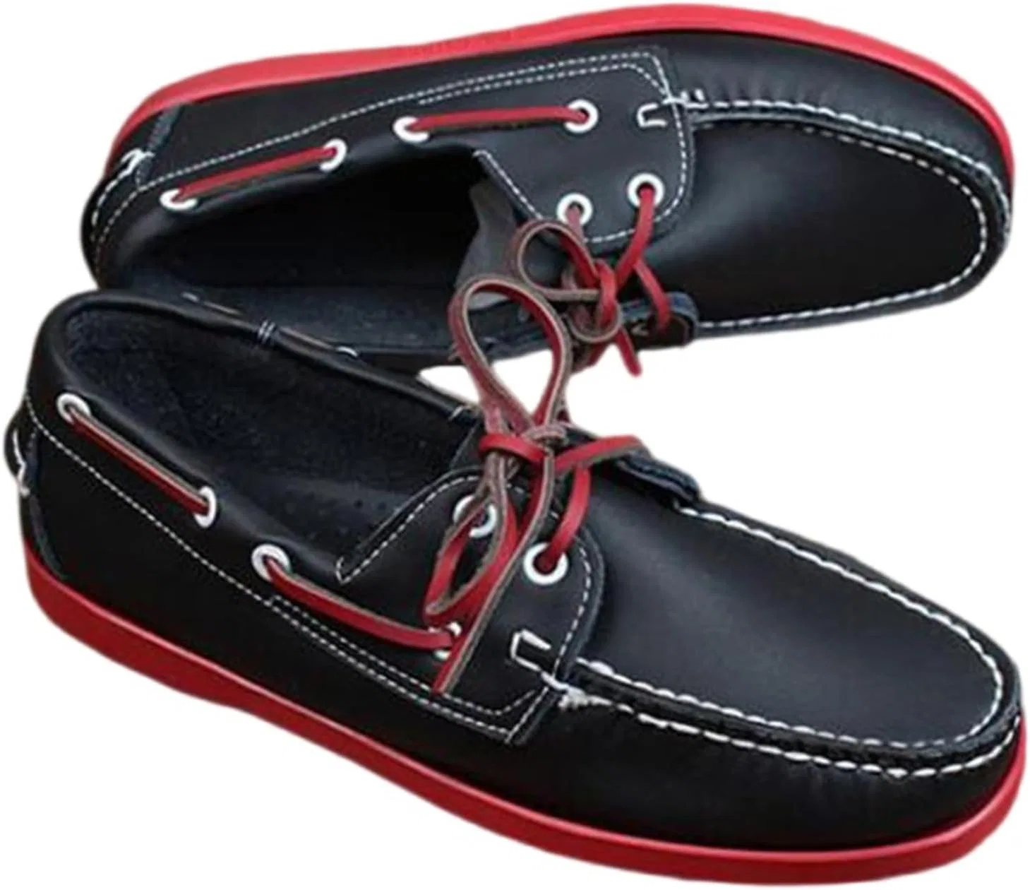 Лоферы кожаные Handmade Lace Up Loafers, Black REPALY