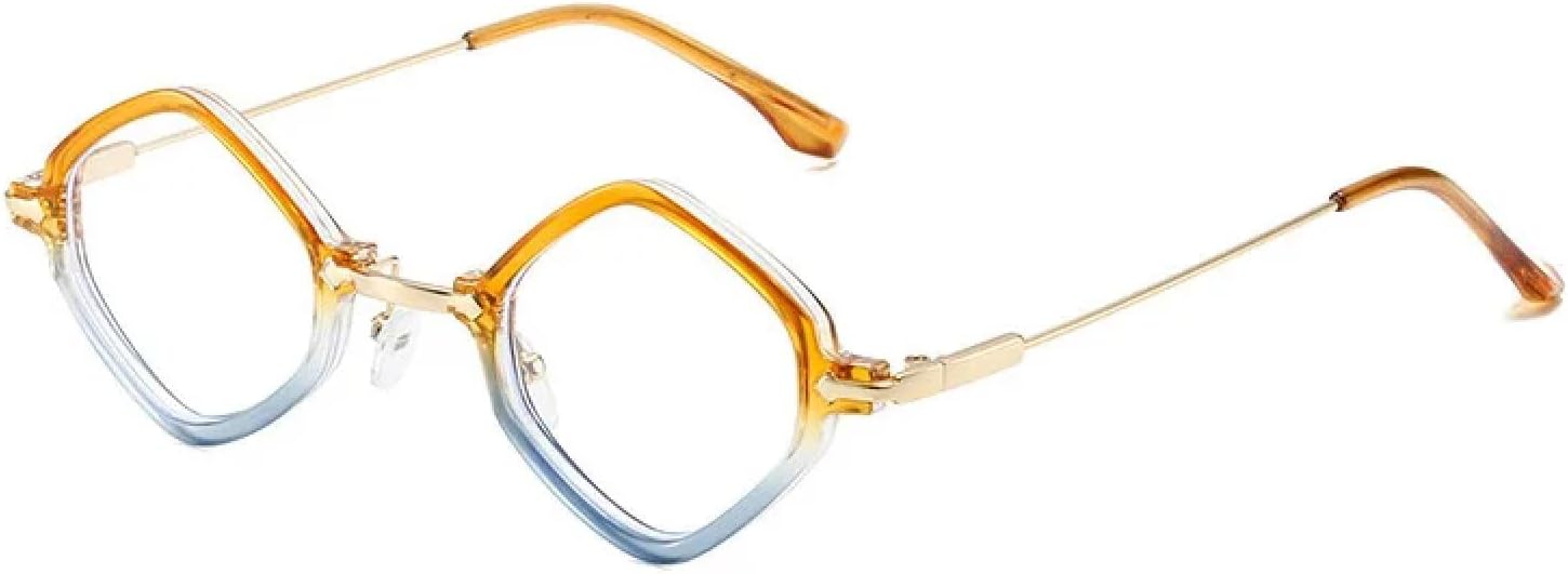 

Солнцезащитные очки неправильной формы для женщин, маленькая оправа, модные очки для мужчин, защита от УФ-излучения UV400, для вождения и путешествий TVTBBVV, Orangeblue