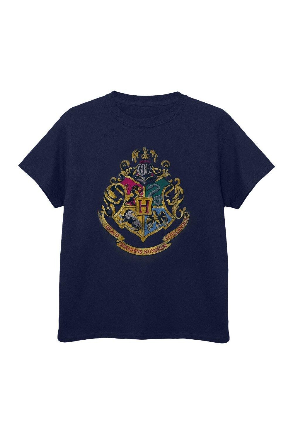 Хлопковая футболка с гербом Хогвартса Harry Potter, темно-синий — фото 2