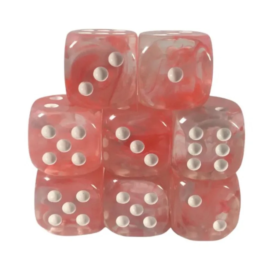 

d6 18mm Fighters Resolve с белым (12), Class & Creature Dice - d6 Sets