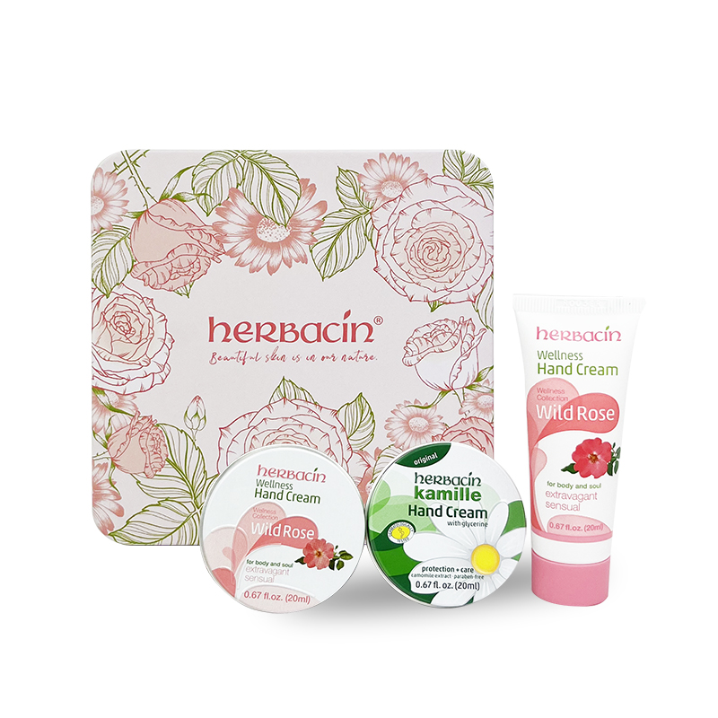 

Набор увлажняющих кремов для рук chamomile joy rose box gift bag 20мл*3 Herbacin, 20ml+розовый Box 20ml+розовый Soft Tube 20ml