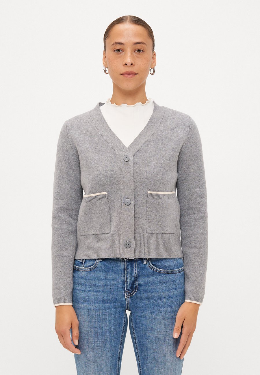 

Кардиган Vero Moda Petite VMGOLD V NECK CONTRAST CARDIGAN, Medium Grey Melange/Birch/Mottled Light Grey