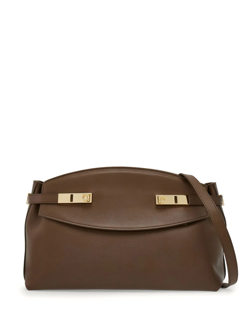 

Клатч с декором Gancini Ferragamo, коричневый